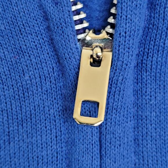 Vintage 80s San-Francisco Fleece Vest Medium 20x23 Cropped Blue - Picture 10 of 12